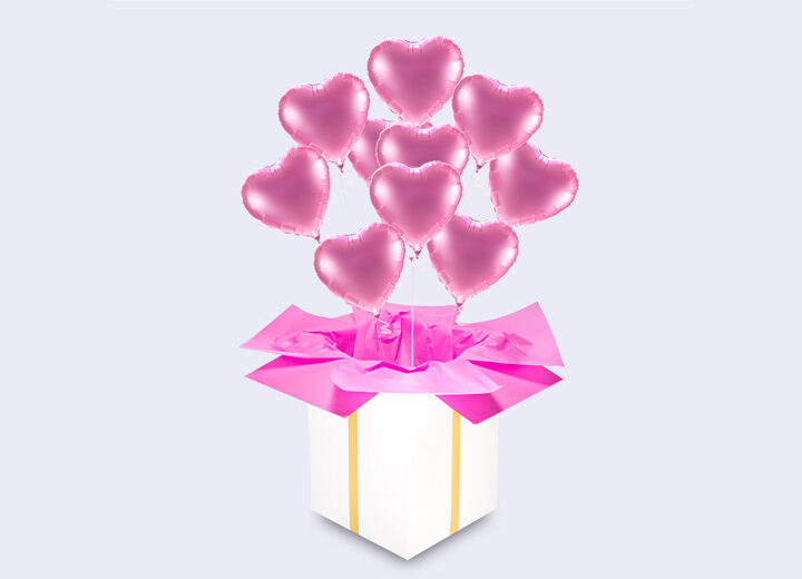 balony serca różowe